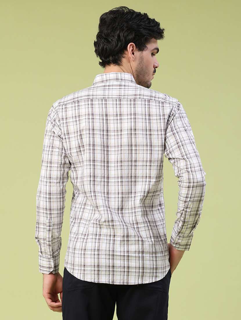 men checkered long sleeve slim fit casual shirt - 22305391 -  Standard Image - 4