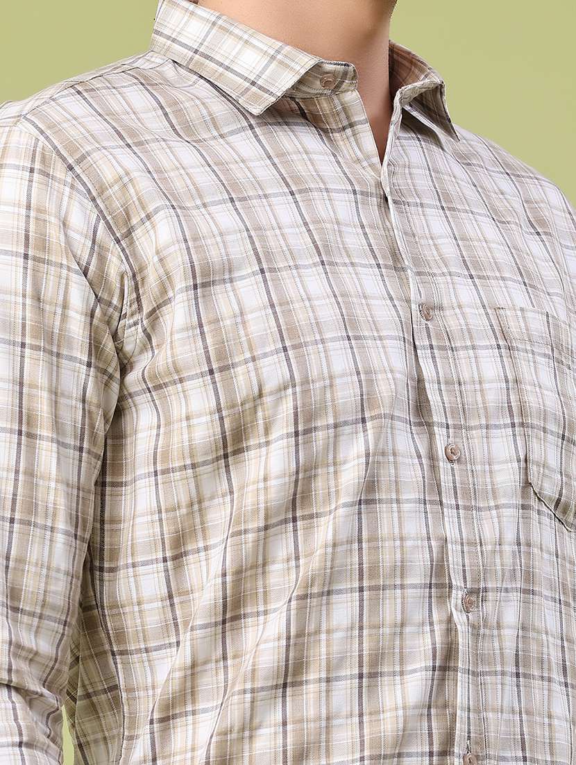 Men Checkered Long Sleeve Slim Fit Casual Shirt - 22305392 -  Standard Image - 1