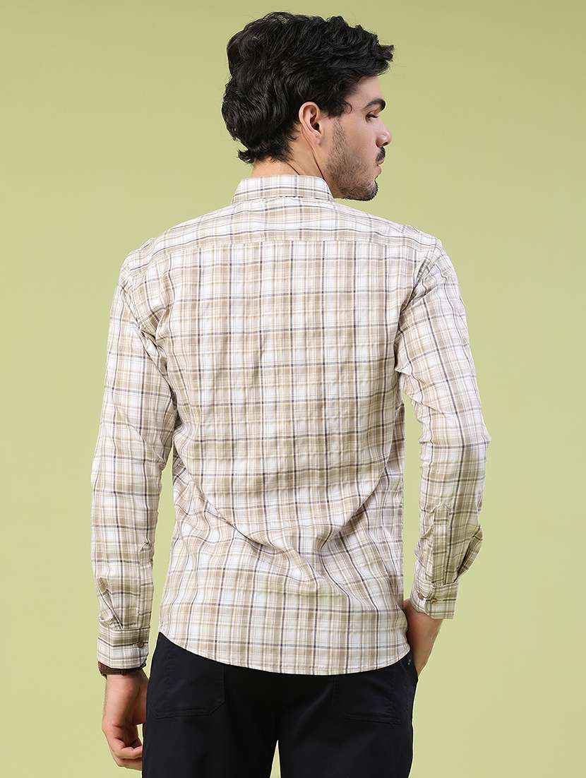Men Checkered Long Sleeve Slim Fit Casual Shirt - 22305392 -  Standard Image - 4