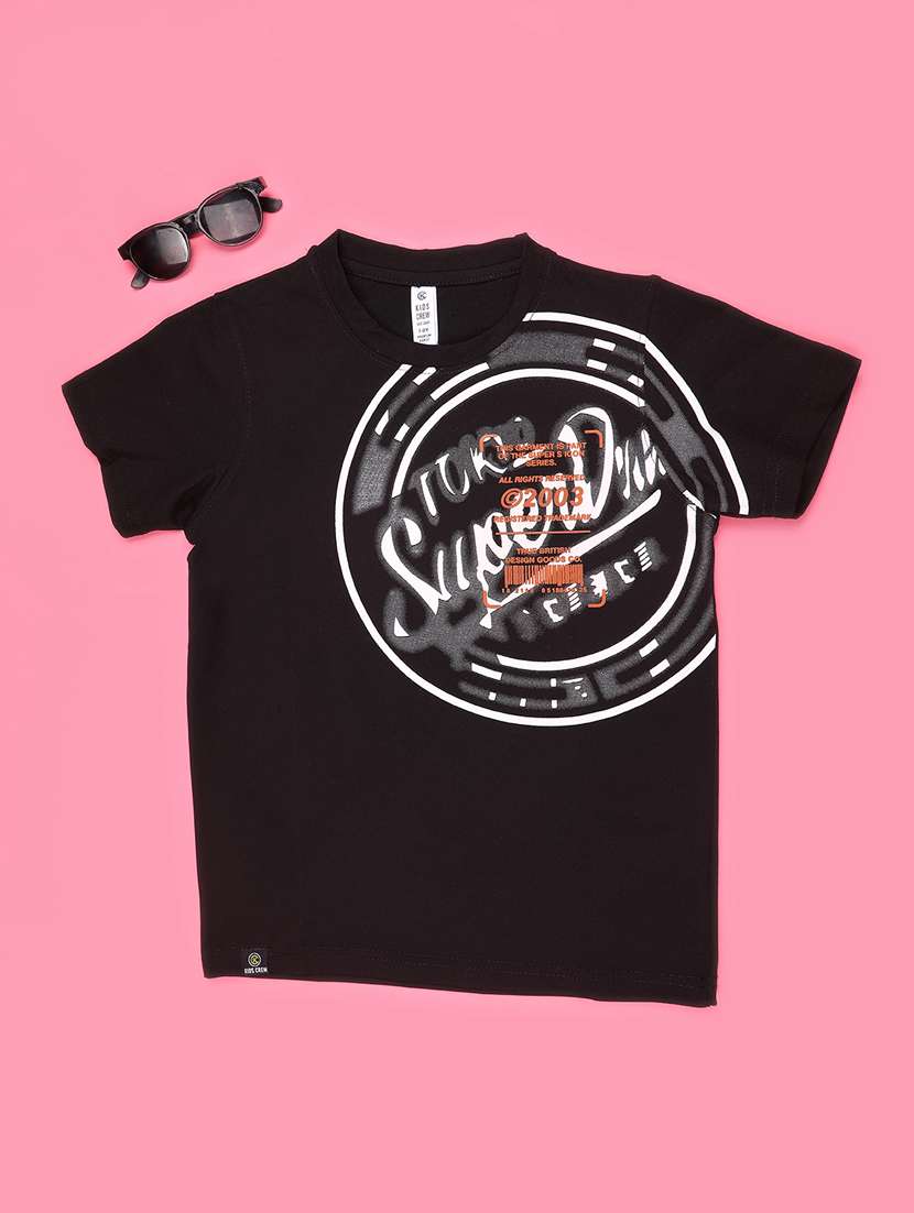 Boys Printed Short Sleeves Regular Fit T-shirt - 22305412 -  Standard Image - 1