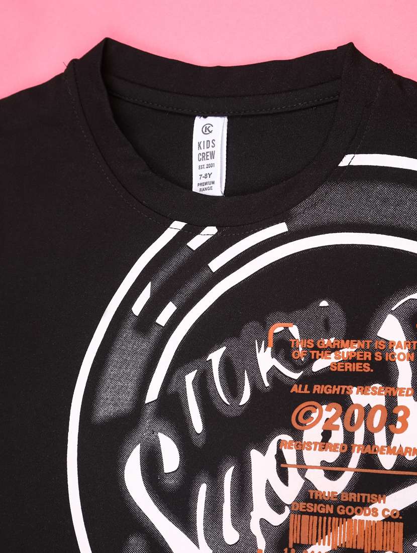 Boys Printed Short Sleeves Regular Fit T-shirt - 22305412 -  Standard Image - 4