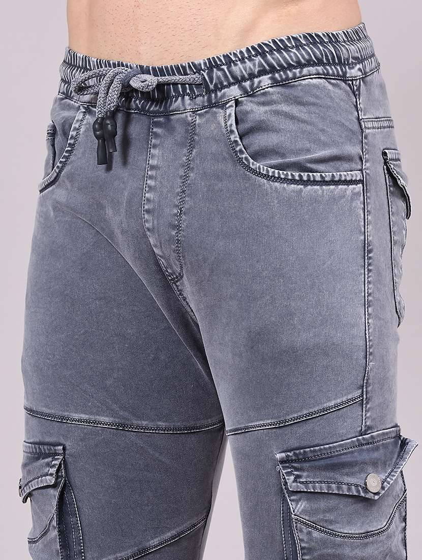 men solid mid rise regular fit jogger - 22305465 -  Standard Image - 1