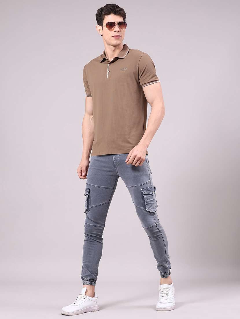men solid mid rise regular fit jogger - 22305465 -  Standard Image - 4