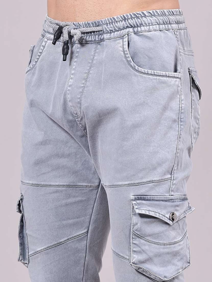 men solid mid rise regular fit jogger - 22305466 -  Standard Image - 1