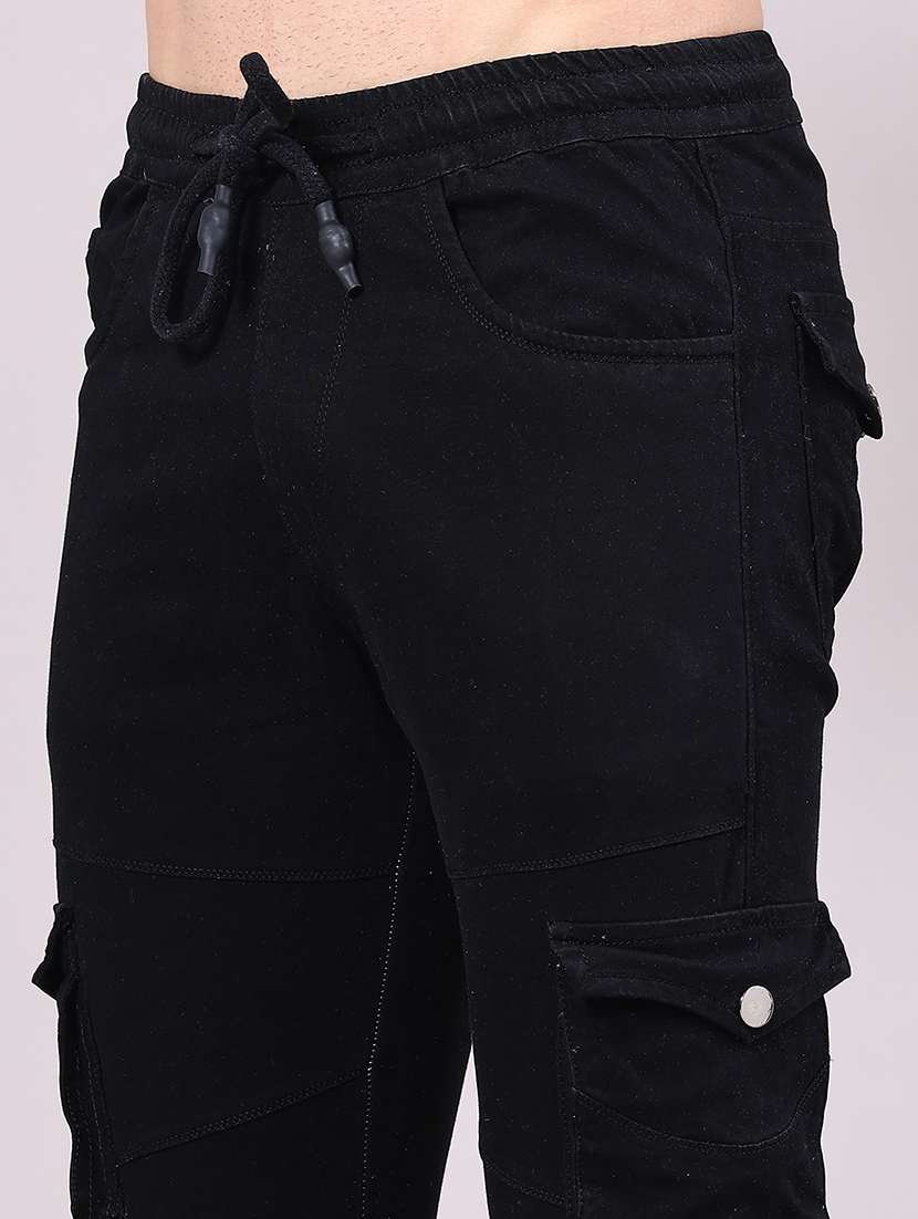 men solid mid rise regular fit jogger - 22305467 -  Standard Image - 1