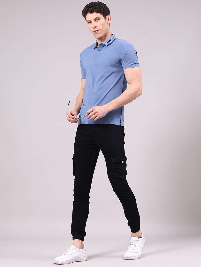 men solid mid rise regular fit jogger - 22305467 -  Standard Image - 4