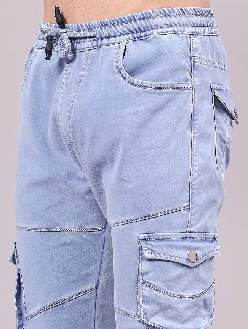 men solid mid rise regular fit jogger - 22305468 -  Standard Image - 1