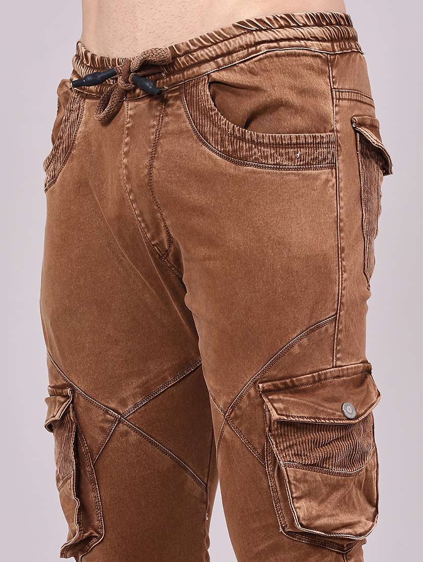 men solid mid rise regular fit jogger - 22305476 -  Standard Image - 1