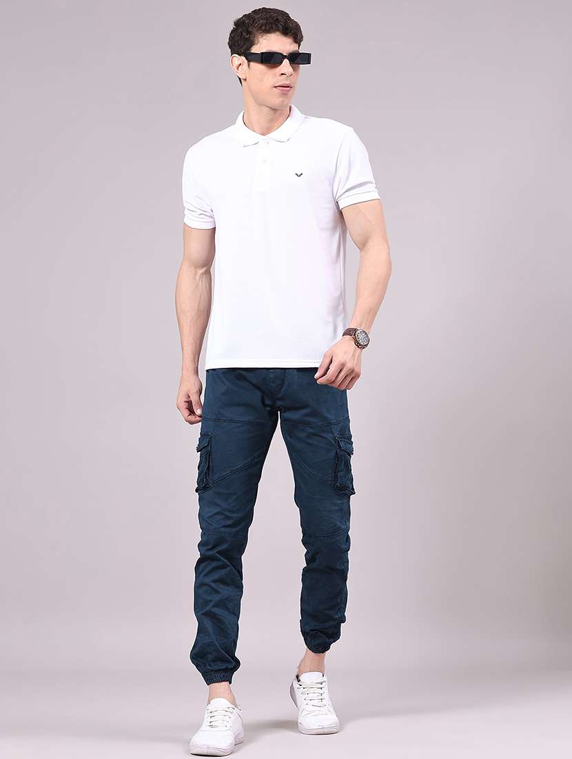 men solid mid rise regular fit jogger - 22305479 -  Standard Image - 4