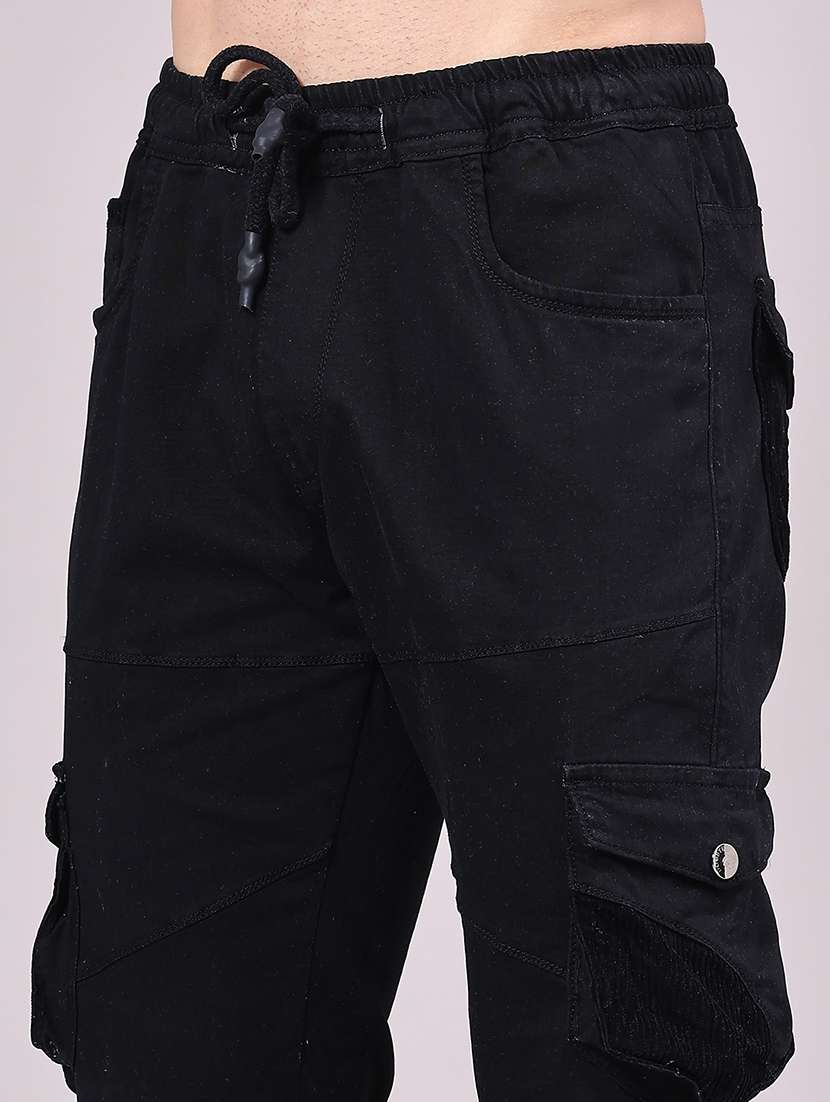 men solid mid rise regular fit jogger - 22305480 -  Standard Image - 1