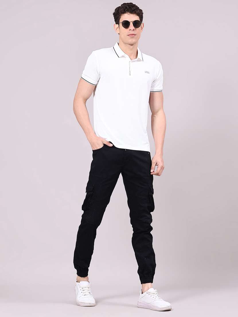 men solid mid rise regular fit jogger - 22305480 -  Standard Image - 4