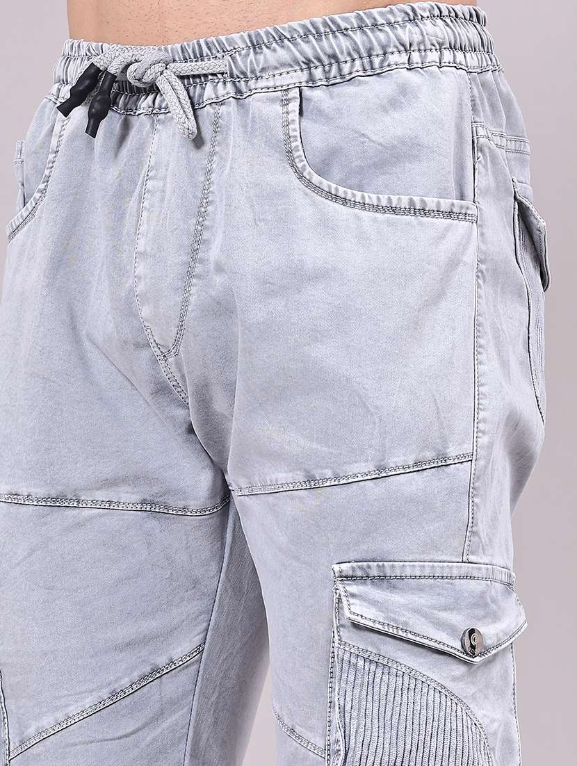 men solid mid rise regular fit jogger - 22305482 -  Standard Image - 1