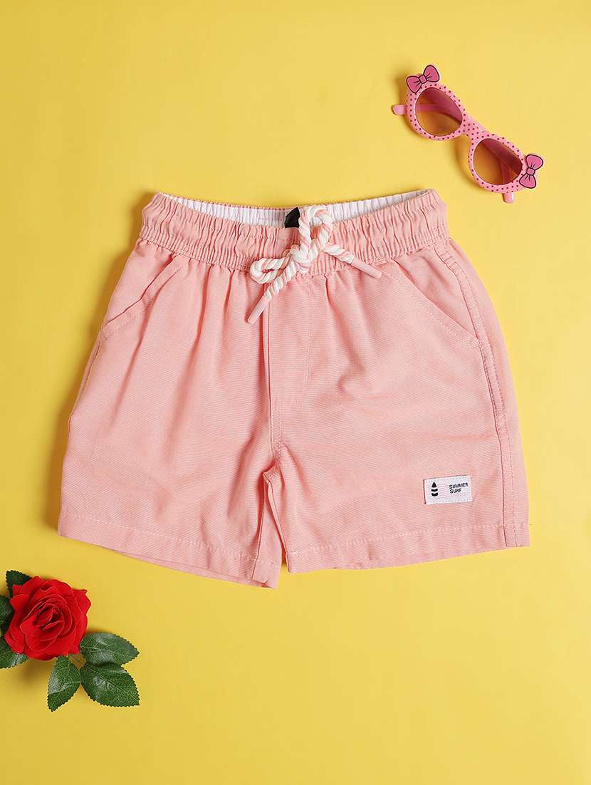 boys solid mid rise regular fit shorts - 22305513 -  Standard Image - 1