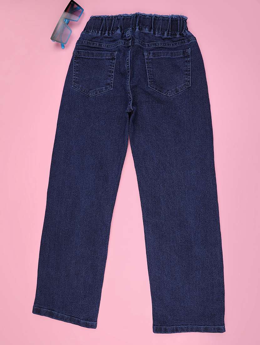 girls solid mid rise straight jean - 22305522 -  Standard Image - 1