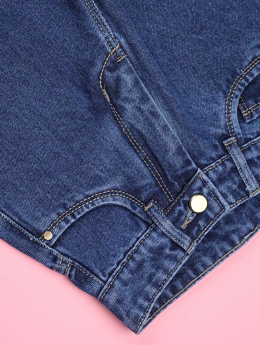 girls solid high rise wide leg jeans  - 22305542 -  Standard Image - 4