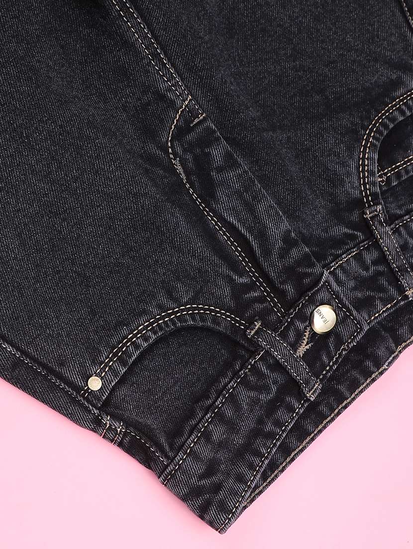 girls solid mid rise wide leg jeans - 22305544 -  Standard Image - 4
