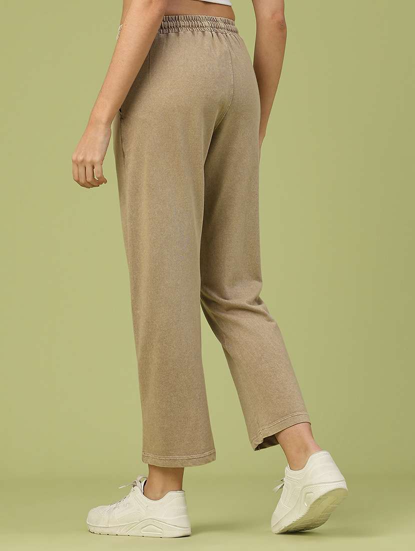 women solid mid rise track pant - 22305589 -  Standard Image - 4