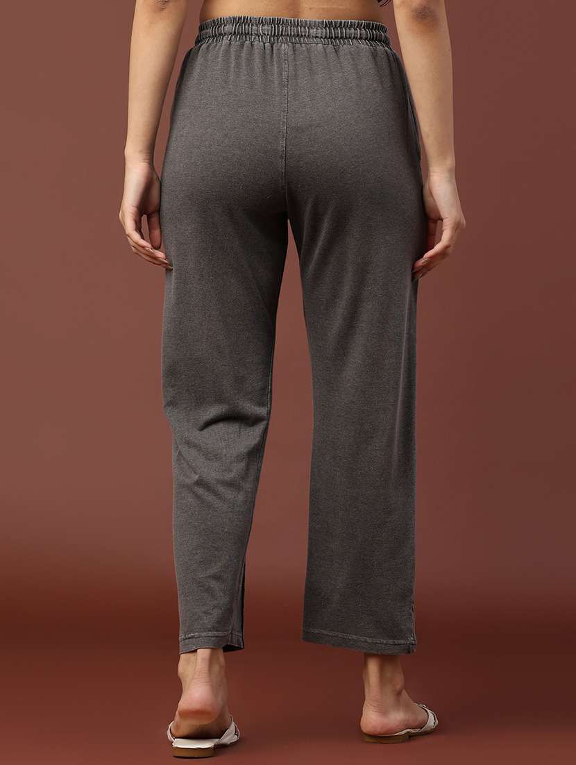 women solid mid rise track pant - 22305590 -  Standard Image - 4