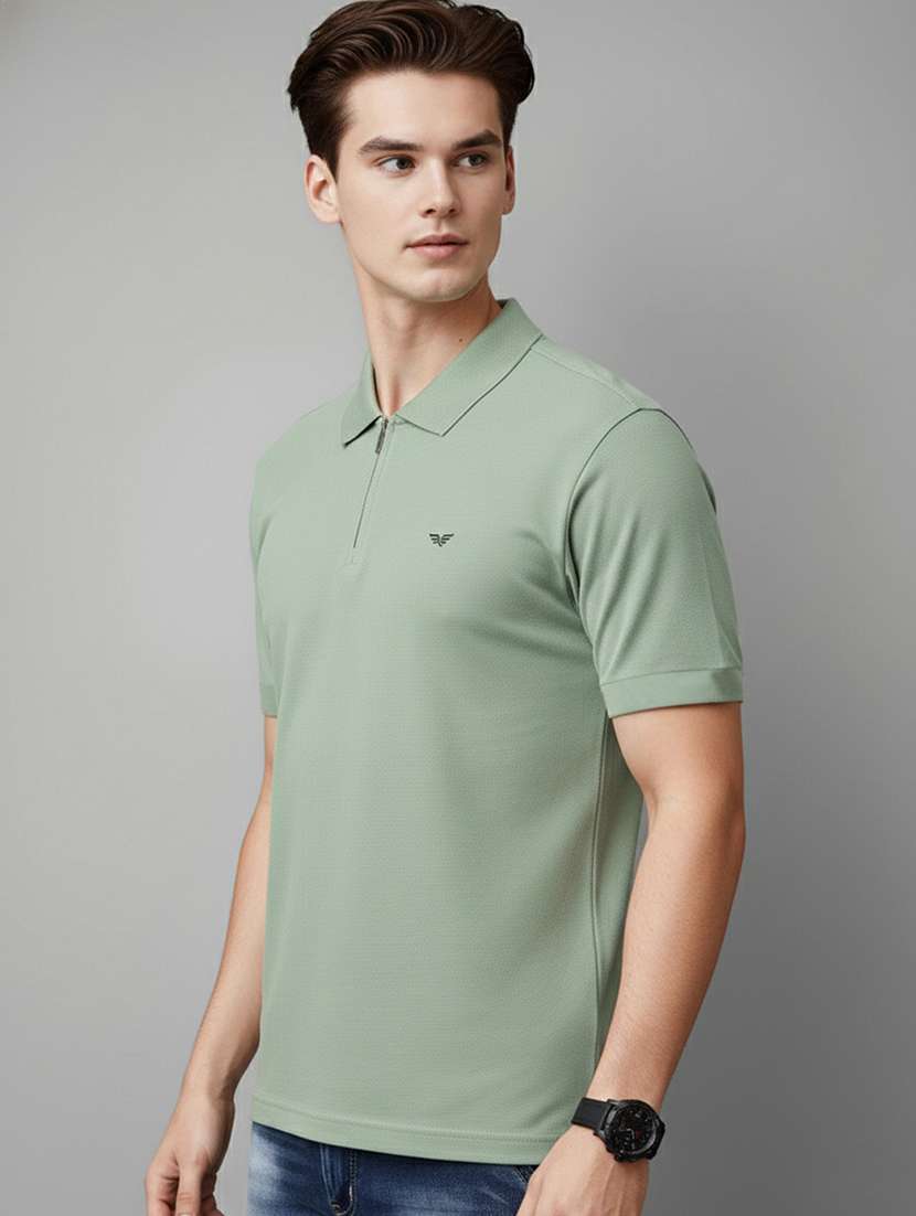 men solid short sleeve regular fit polo t-shirt - 22305692 -  Standard Image - 1