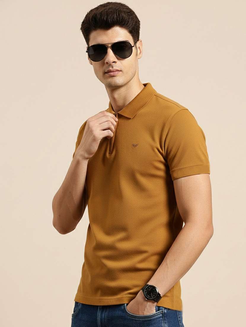 men solid short sleeve regular fit polo t-shirt - 22305715 -  Standard Image - 1