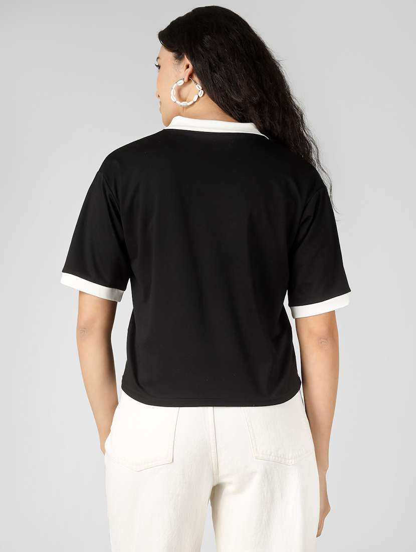 women printed short sleeve polo t-shirt - 22305723 -  Standard Image - 4