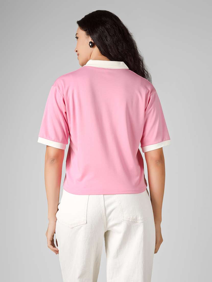 women printed short sleeve polo t-shirt - 22305725 -  Standard Image - 4