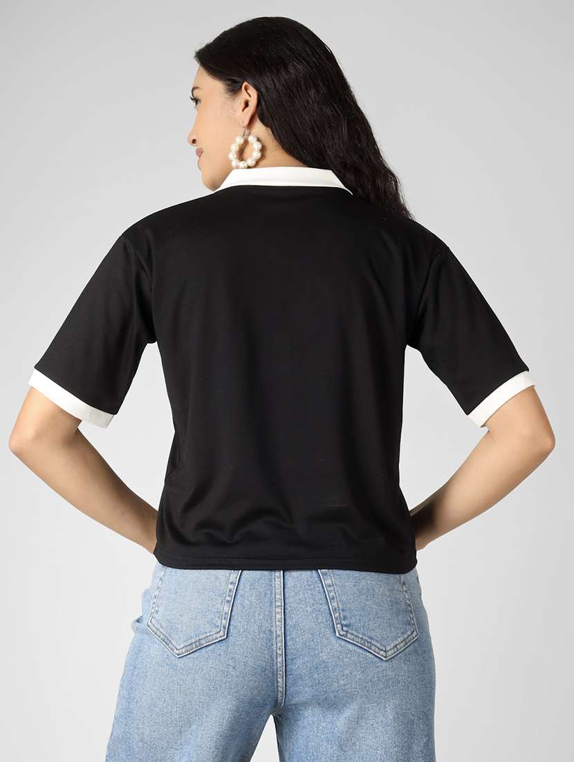 women printed short sleeve polo t-shirt - 22305726 -  Standard Image - 4