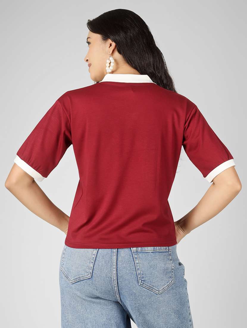 women printed short sleeve polo t-shirt - 22305727 -  Standard Image - 4