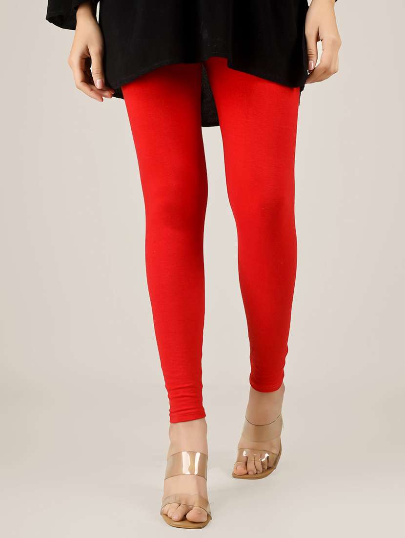 women solid mid rise legging - 22305741 -  Standard Image - 1