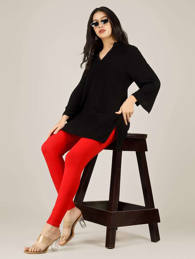 women solid mid rise legging - 22305741 -  Standard Image - 4
