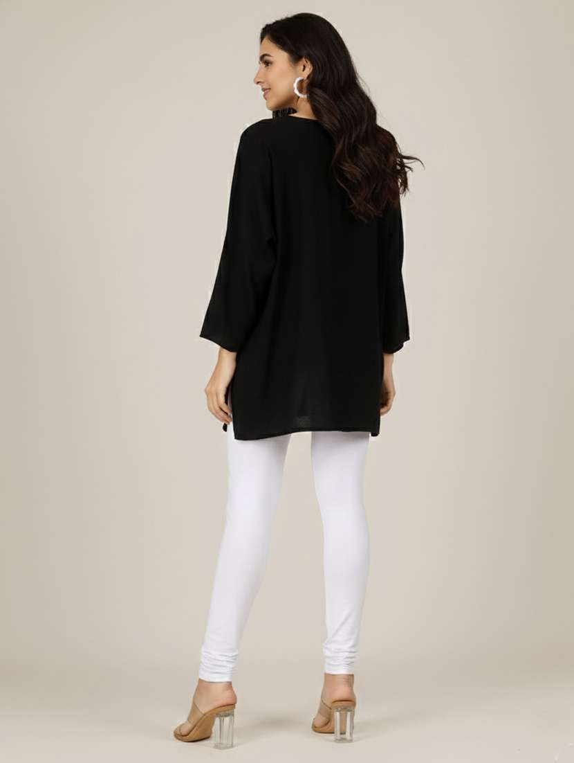 women solid mid rise legging - 22305743 -  Standard Image - 4