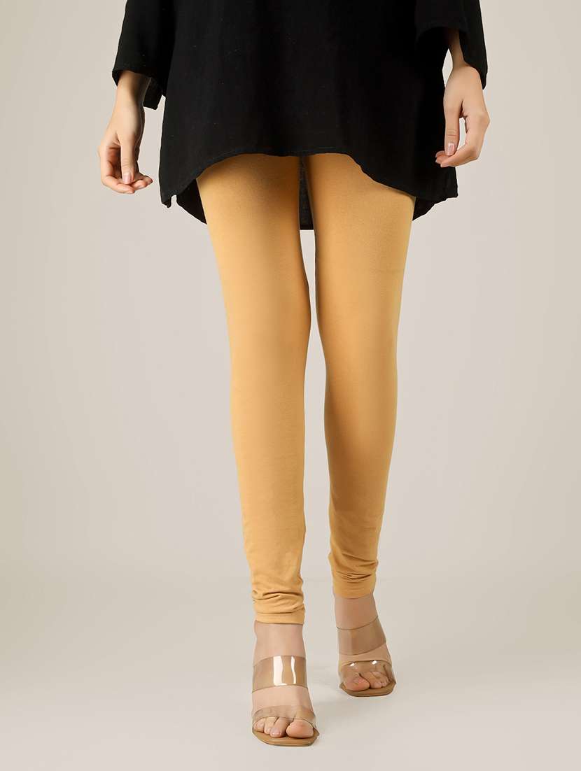 women solid mid rise legging