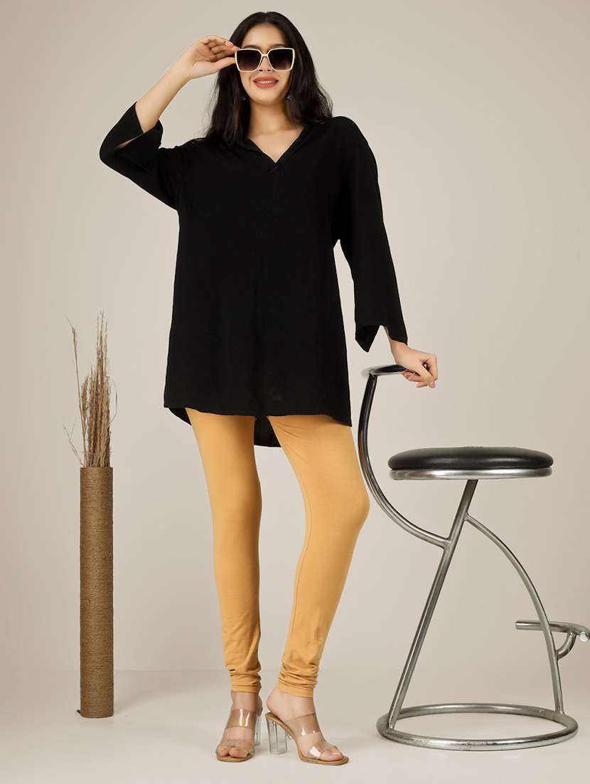 women solid mid rise legging - 22305744 -  Standard Image - 4