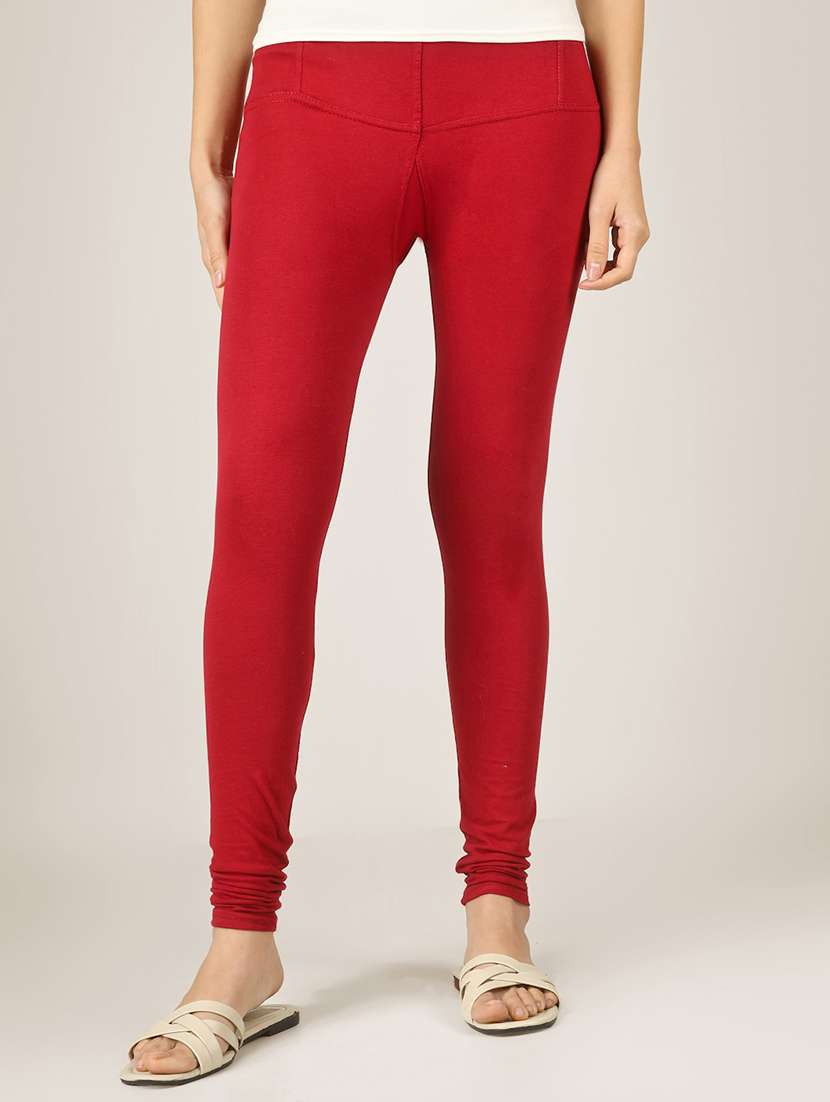 women solid mid rise legging - 22305746 -  Standard Image - 1