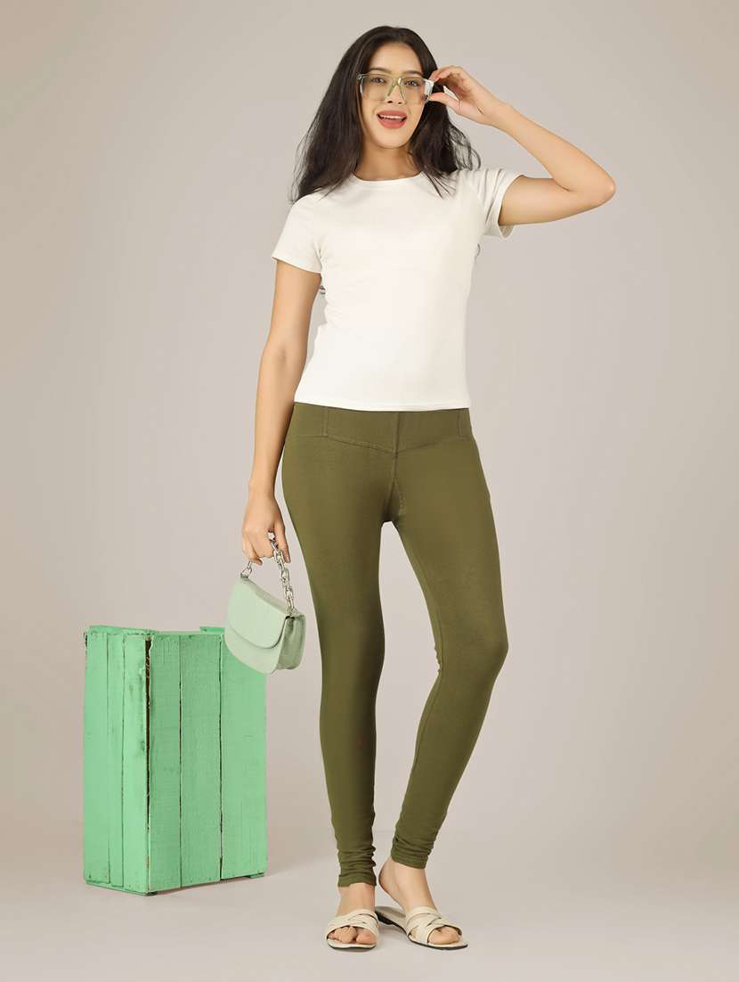 women solid mid rise legging - 22305747 -  Standard Image - 4