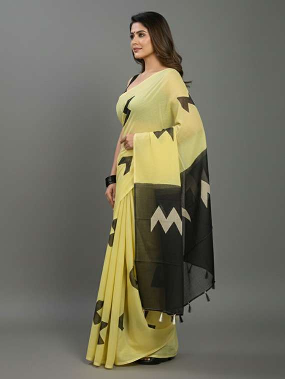 women printed casual wear saree with blouse - 22305963 -  Standard Image - 1