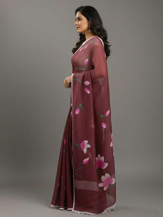 women printed casual wear saree with blouse - 22305969 -  Standard Image - 1