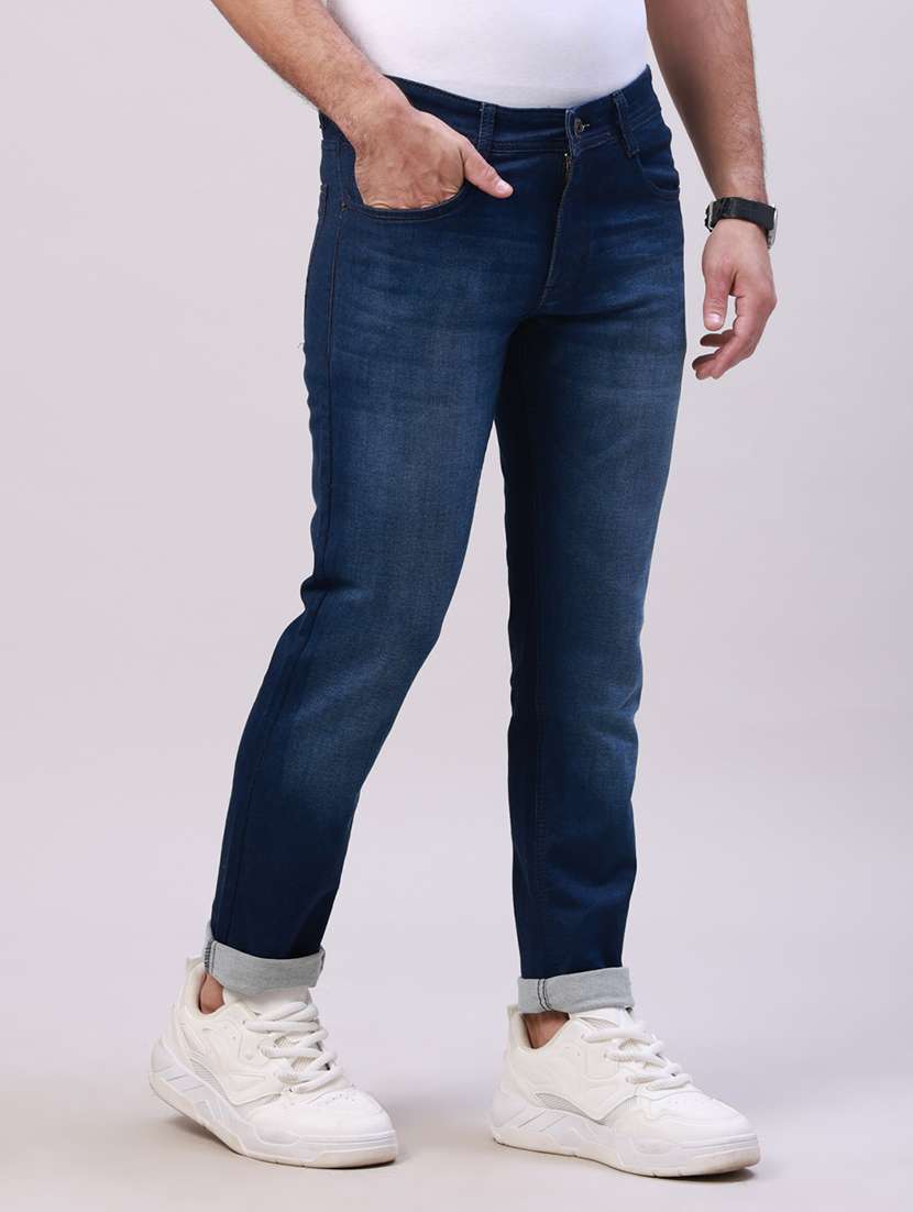 men washed mid rise full length jeans - 22305984 -  Standard Image - 1