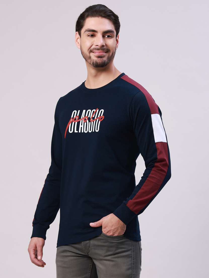 men printed long sleeve regular fit t-shirt - 22305995 -  Standard Image - 1
