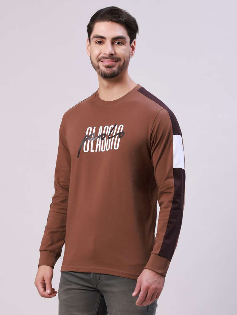 men printed long sleeve regular fit t-shirt - 22305996 -  Standard Image - 1
