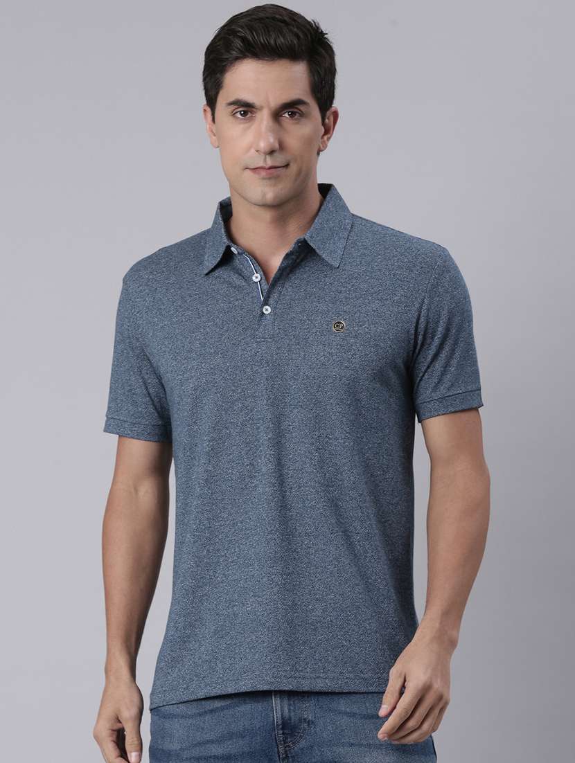 men solid long sleeve regular fit polo t-shirt