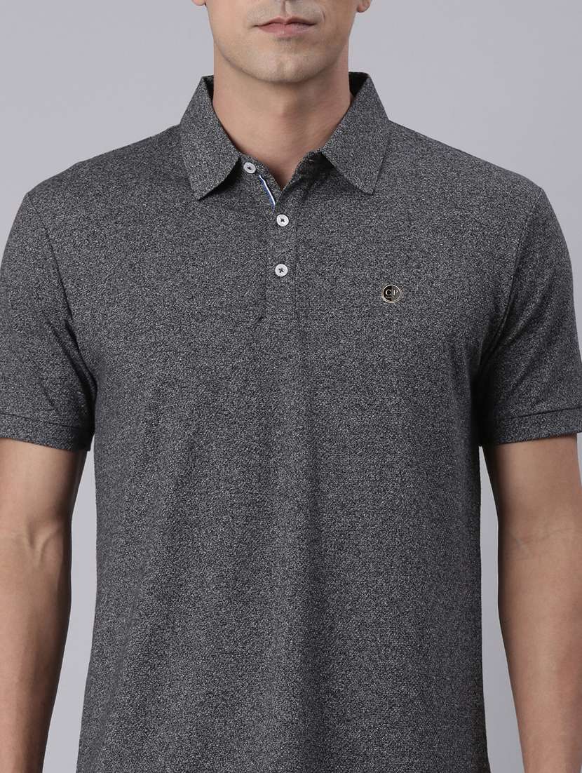 men melange long sleeve regular fit polo t-shirt - 22306000 -  Standard Image - 4