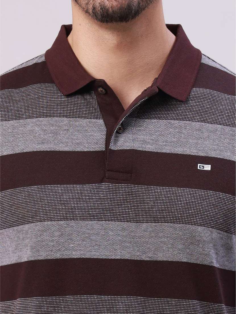 men striped long sleeve regular fit polo t-shirt - 22306005 -  Standard Image - 4