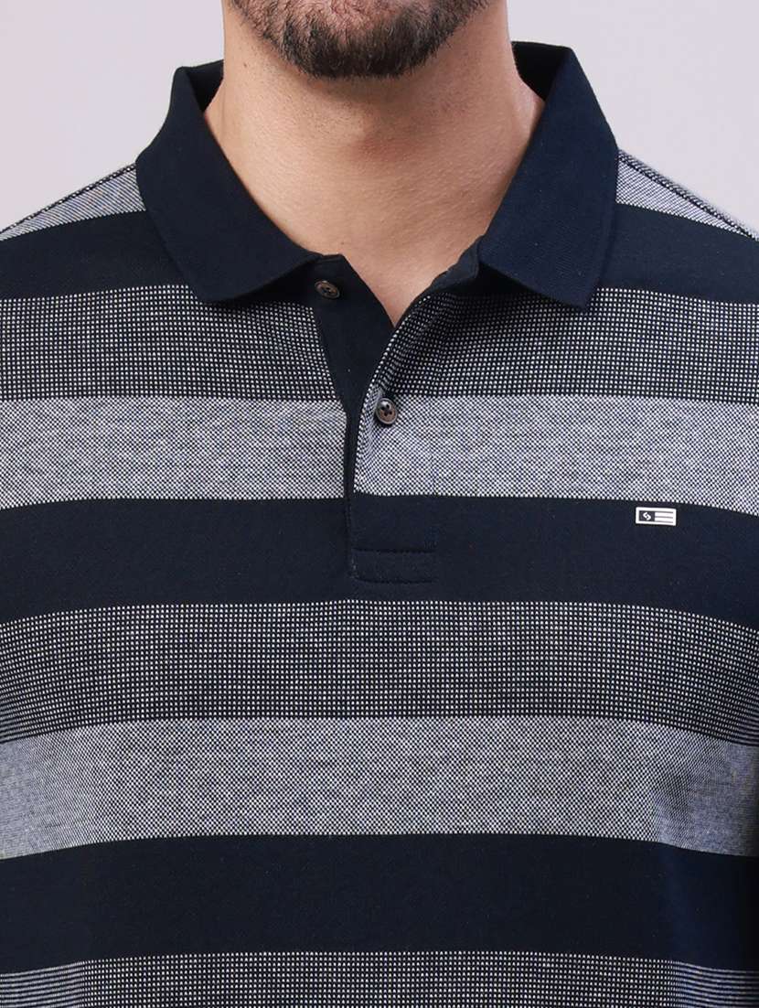 men striped long sleeve regular fit polo t-shirt - 22306006 -  Standard Image - 4