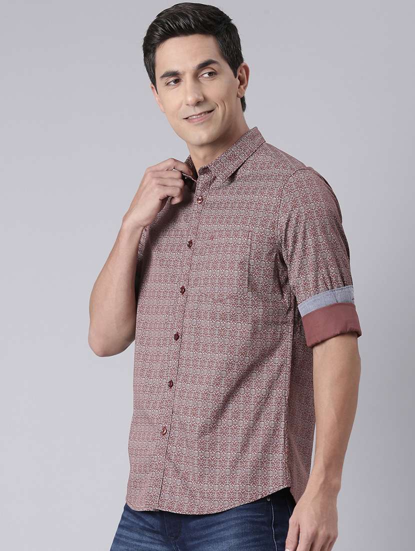 men printed long sleeve regular fit casual shirt - 22306013 -  Standard Image - 1