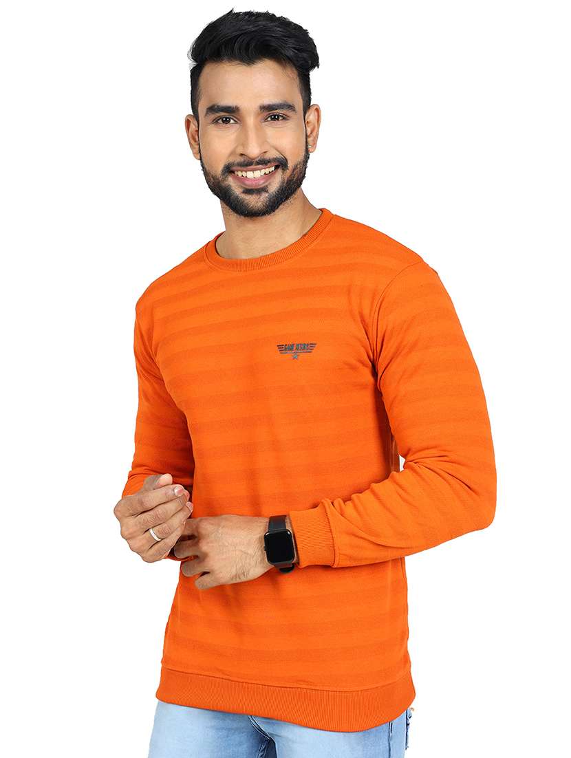 men striped long sleeve regular fit sweatshirt