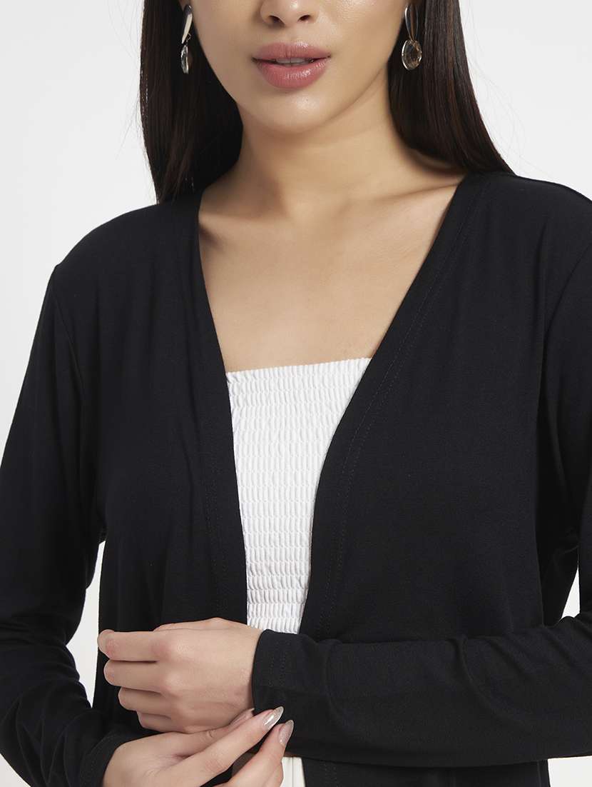 women solid long sleeve regular shrug - 22306507 -  Standard Image - 4