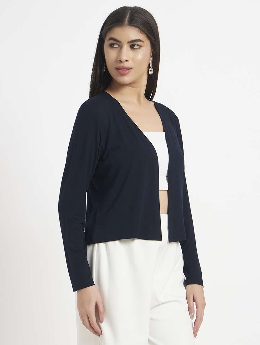 women solid long sleeve regular shrug - 22306508 -  Standard Image - 1