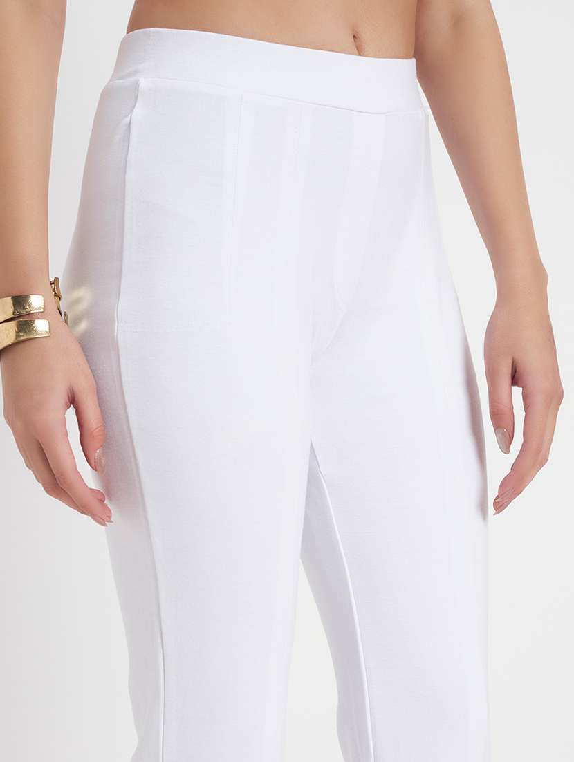 women solid high rise bootcut trouser - 22306509 -  Standard Image - 4