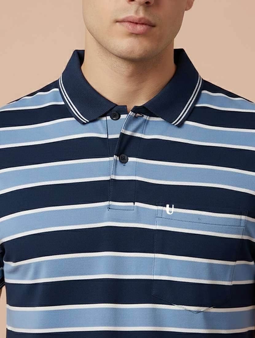 men striped short sleeve regular fit polo t-shirt - 22306512 -  Standard Image - 4